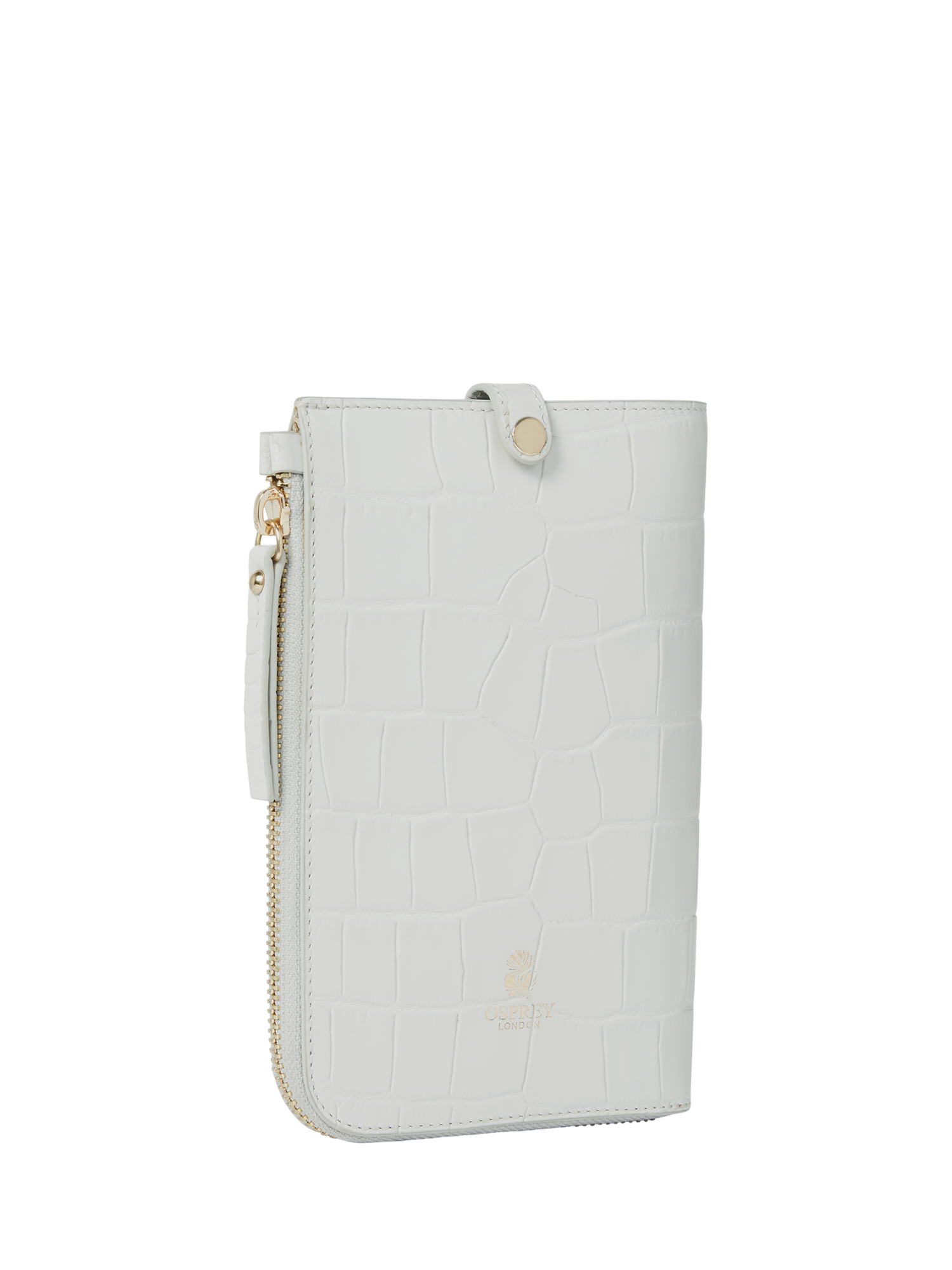 Product image 3 of 5, which shows OSPREY LONDON Wentworth Leather Phone Bag, Cloud