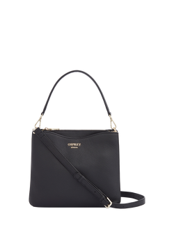 OSPREY LONDON Winchester Leather Grab Bag, Black