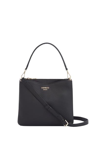 OSPREY LONDON Winchester Leather Grab Bag, Black