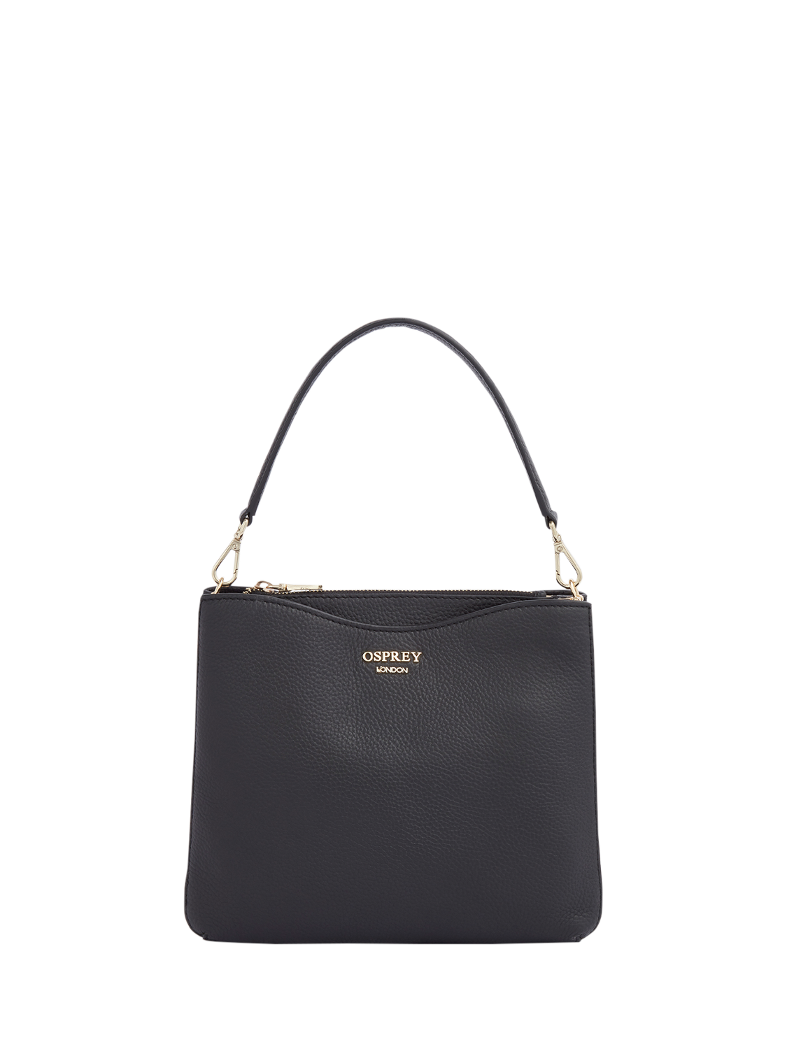 Product image 2 of 6, which shows OSPREY LONDON Winchester Leather Grab Bag, Black