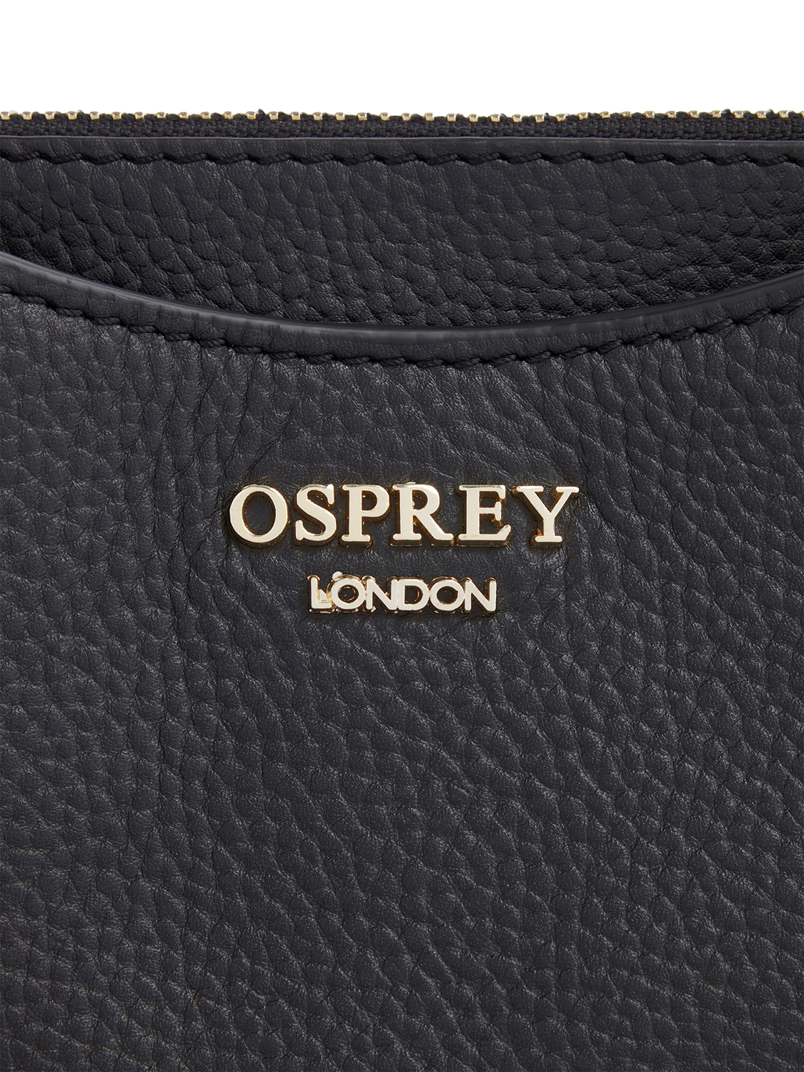 Product image 4 of 6, which shows OSPREY LONDON Winchester Leather Grab Bag, Black