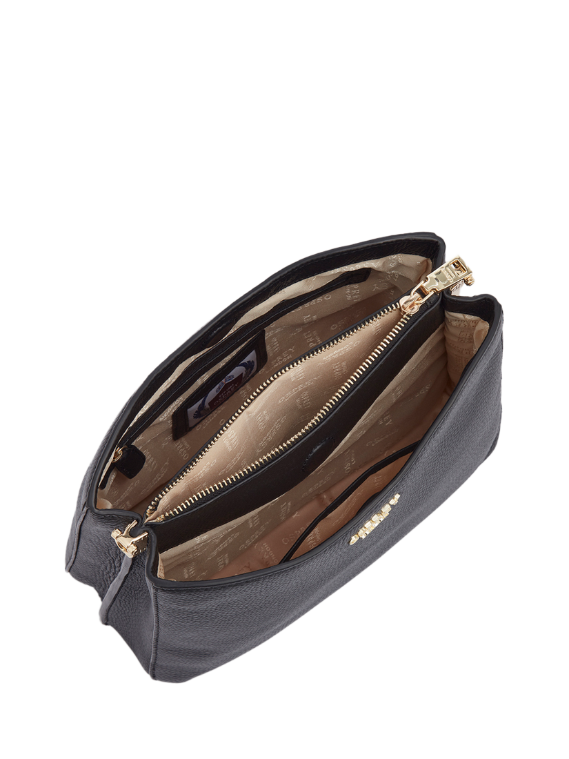 Product image 5 of 6, which shows OSPREY LONDON Winchester Leather Grab Bag, Black