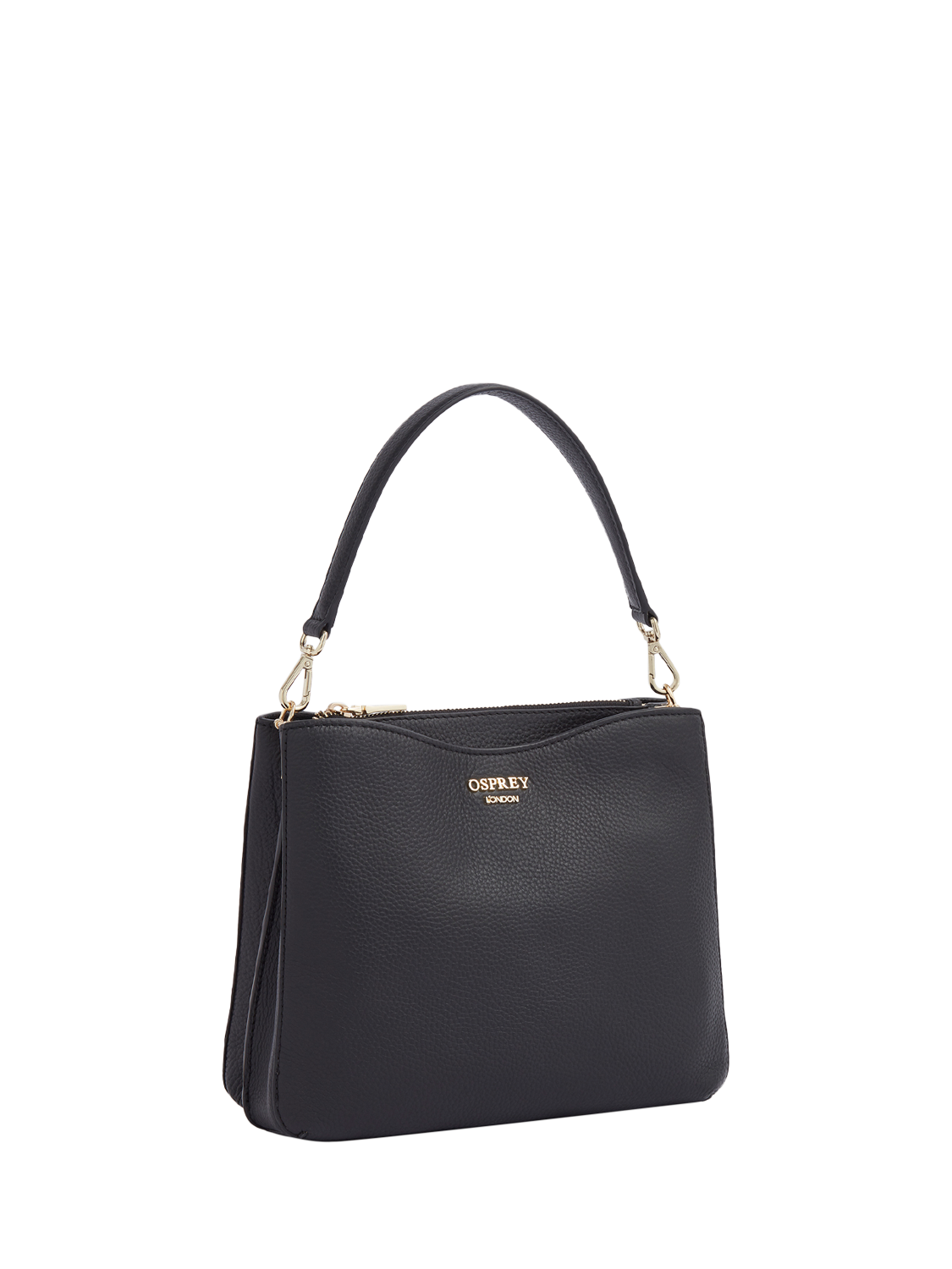 Product image 6 of 6, which shows OSPREY LONDON Winchester Leather Grab Bag, Black