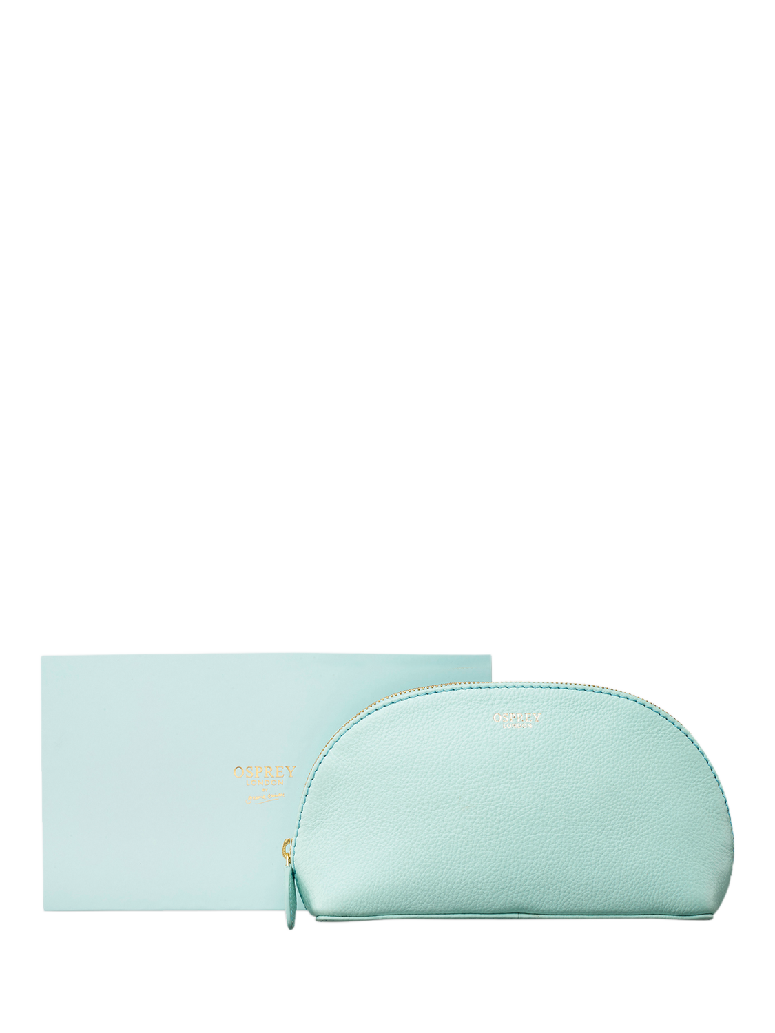 Product image 2 of 4, which shows OSPREY LONDON Tilly Leather Makeup Bag, Arctic