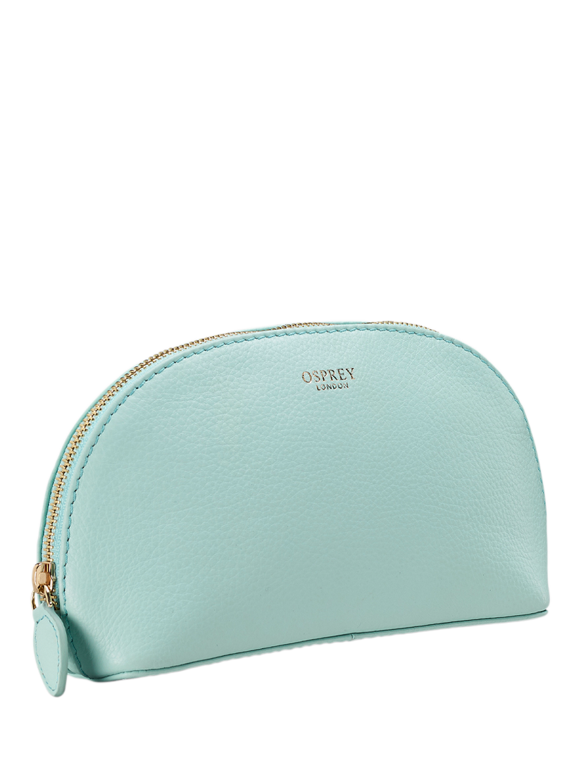 Product image 3 of 4, which shows OSPREY LONDON Tilly Leather Makeup Bag, Arctic