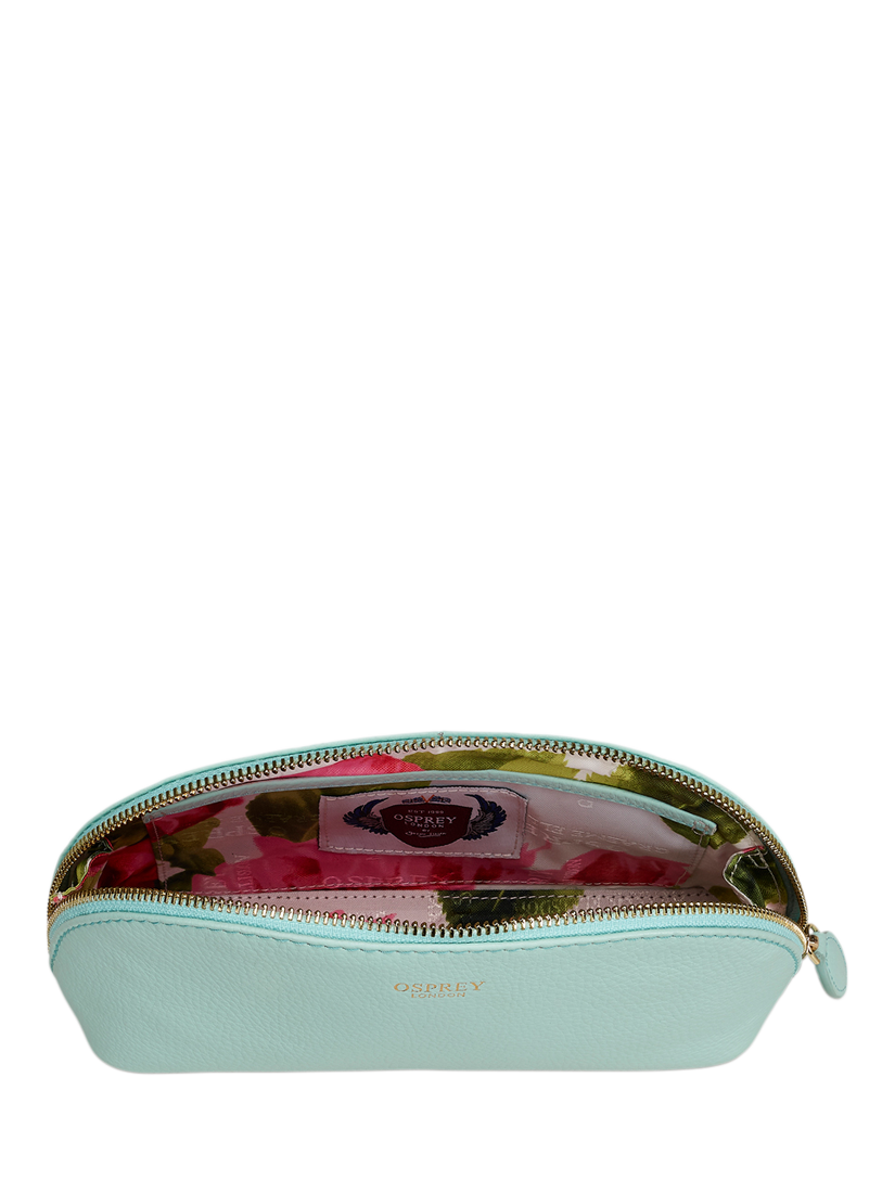 Product image 4 of 4, which shows OSPREY LONDON Tilly Leather Makeup Bag, Arctic