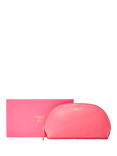 OSPREY LONDON Tilly Leather Makeup Bag, Guava