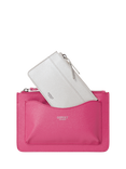 OSPREY LONDON Viva Leather Travel Pouch, Pink & Silver