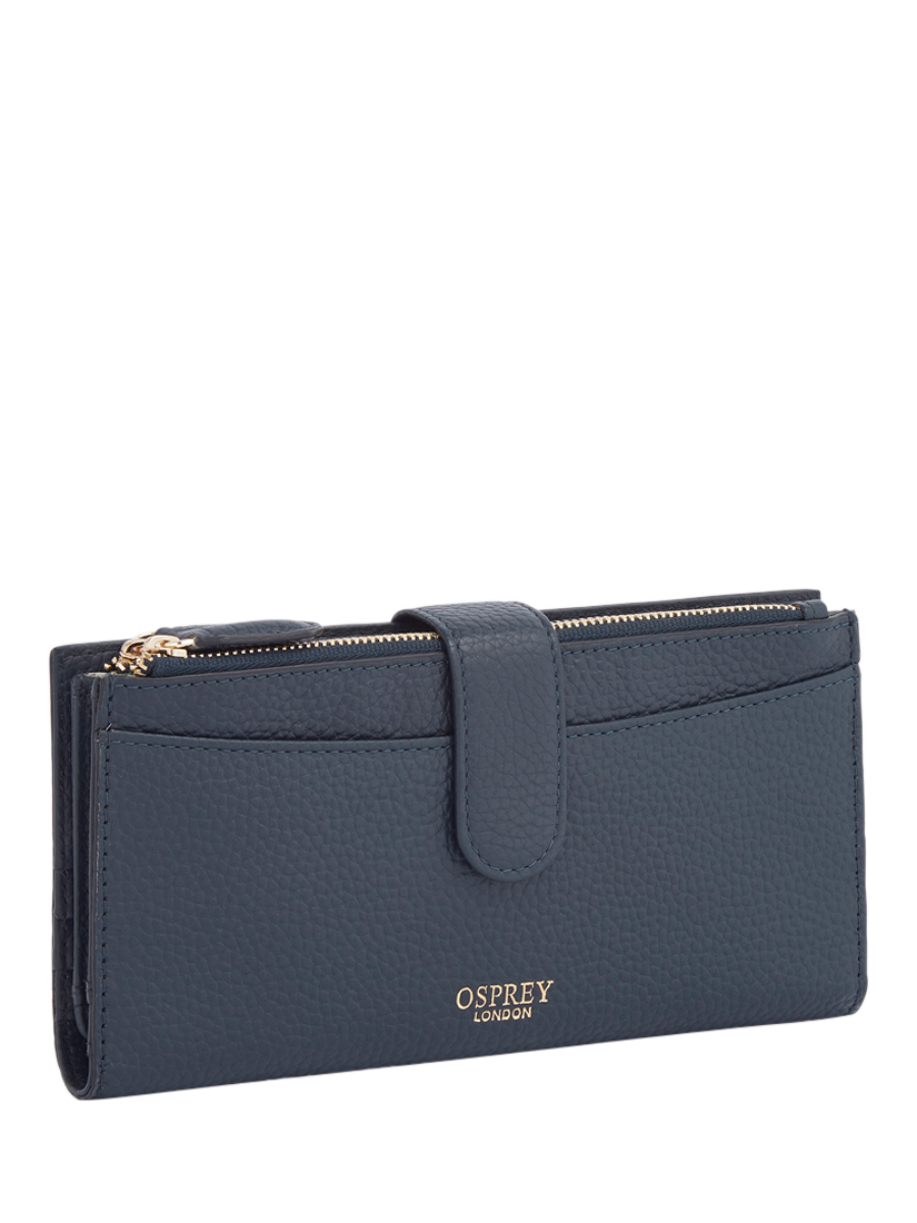 Product image 2 of 5, which shows OSPREY LONDON Savanna Leather Matinee Purse, Navy