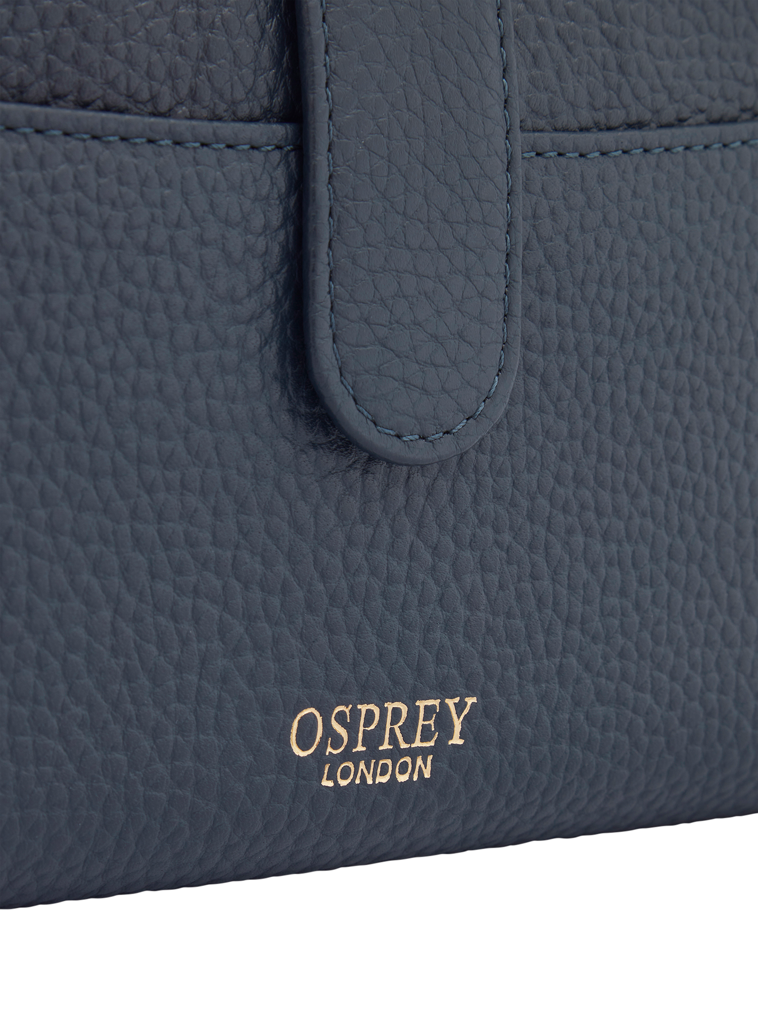 Product image 3 of 5, which shows OSPREY LONDON Savanna Leather Matinee Purse, Navy