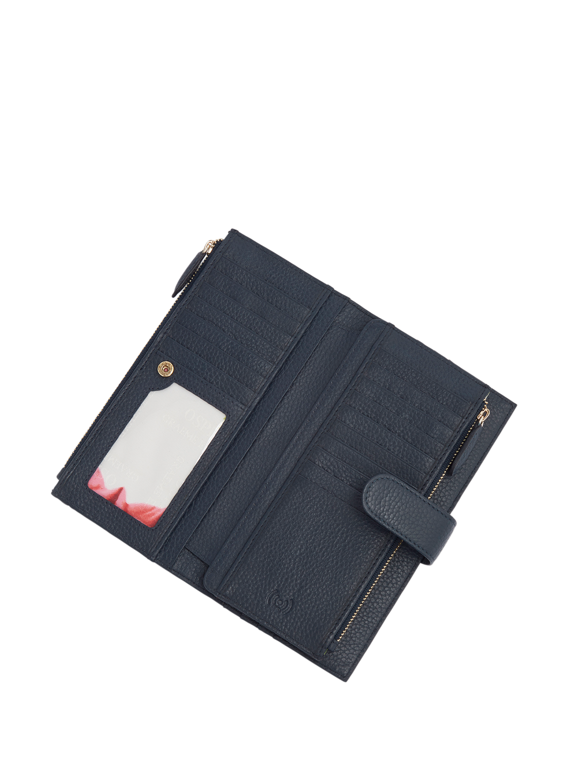 Product image 4 of 5, which shows OSPREY LONDON Savanna Leather Matinee Purse, Navy