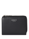 OSPREY LONDON Stella Medium Leather Zip Purse, Black