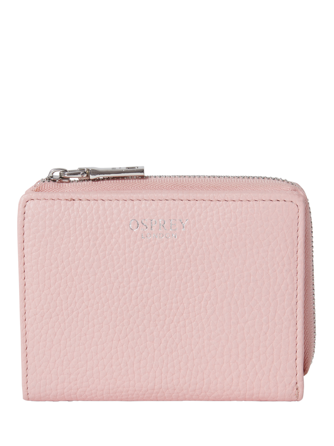 Product image 1 of 5, which shows OSPREY LONDON Petite Leather Popper Purse, Blush