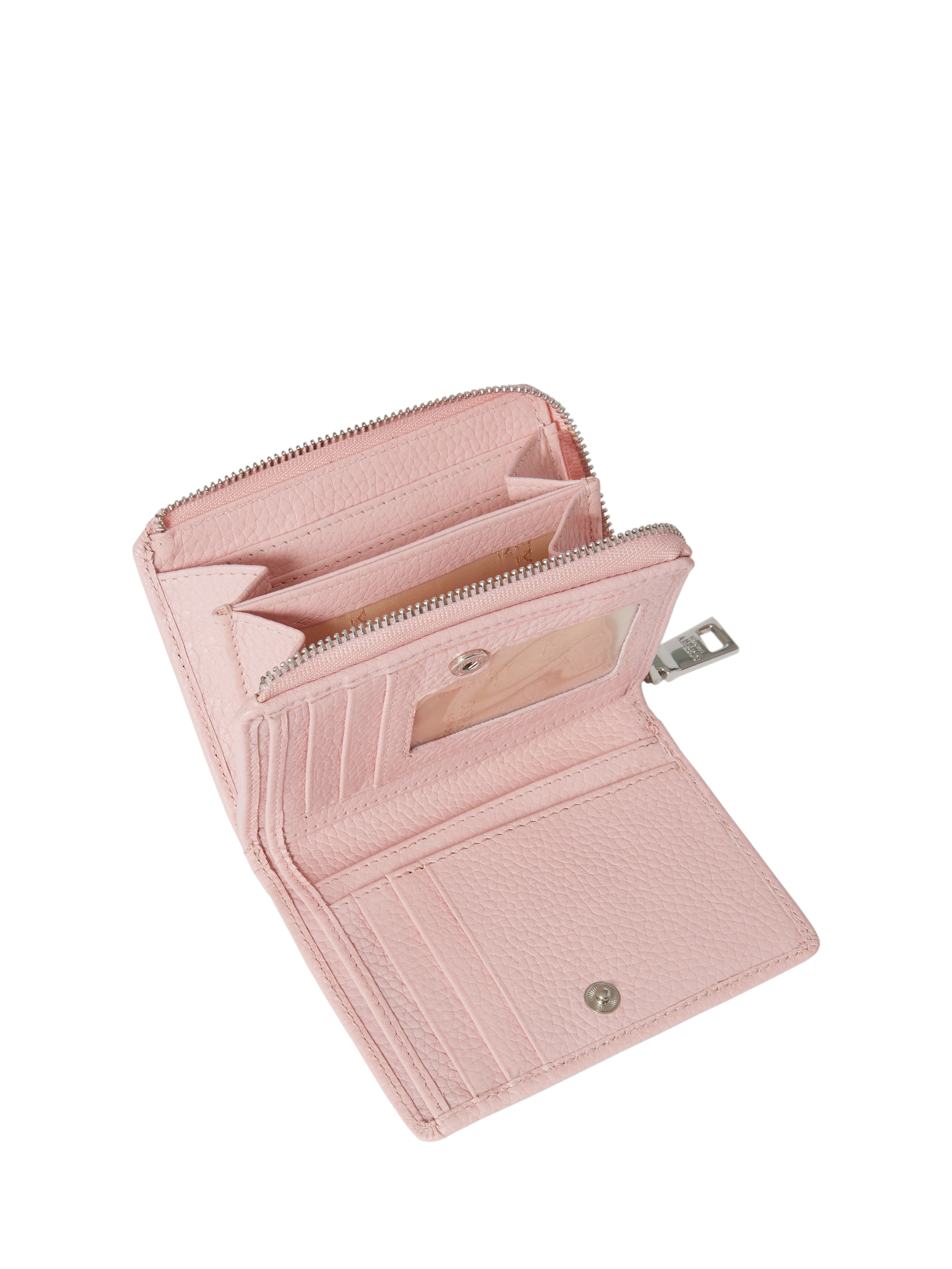 Product image 4 of 5, which shows OSPREY LONDON Petite Leather Popper Purse, Blush