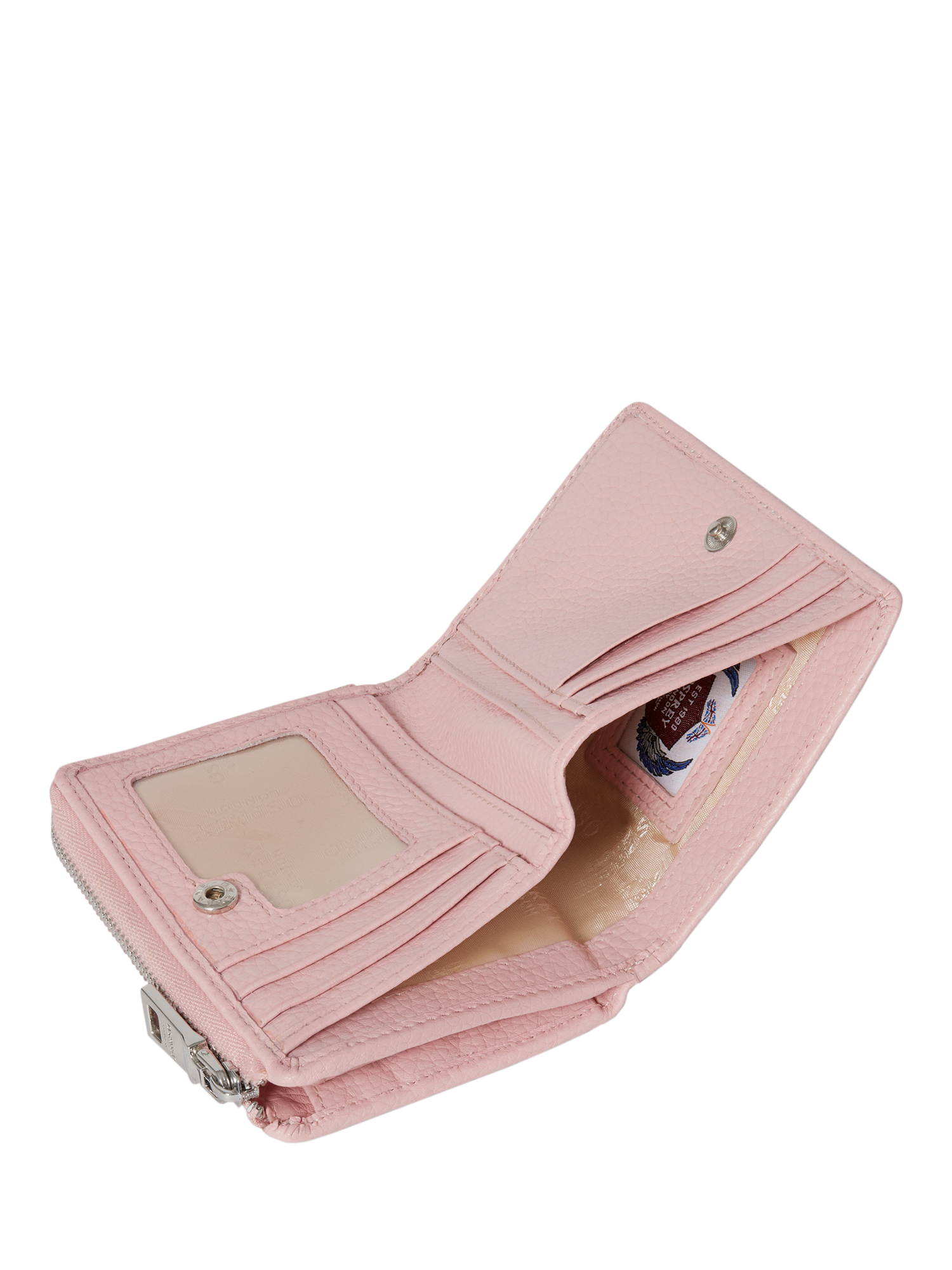 Product image 5 of 5, which shows OSPREY LONDON Petite Leather Popper Purse, Blush
