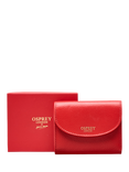 OSPREY LONDON Petite Leather Popper Purse, Light Red