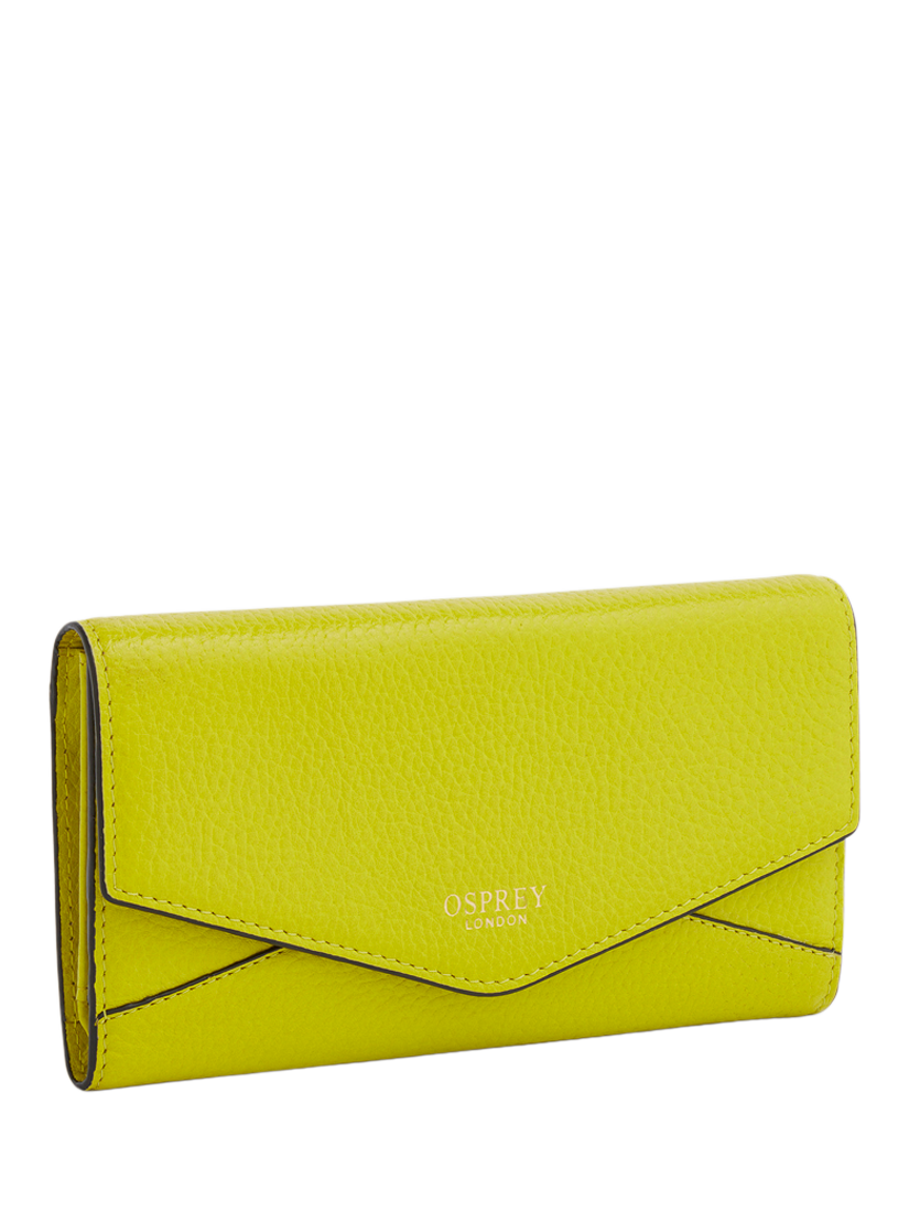 Product image 3 of 6, which shows OSPREY LONDON Hendrix Leather Matinee Purse, Neon