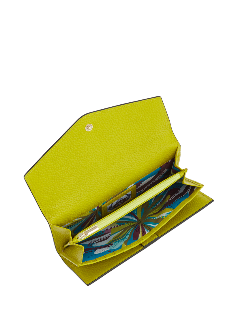 Product image 5 of 6, which shows OSPREY LONDON Hendrix Leather Matinee Purse, Neon