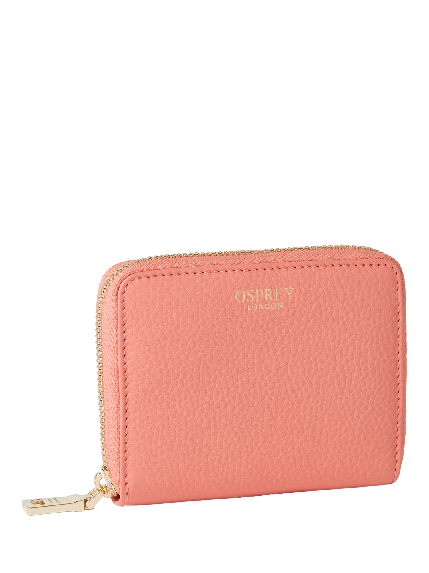 Product image 2 of 4, which shows OSPREY LONDON Petite Leather Popper Purse, Peach