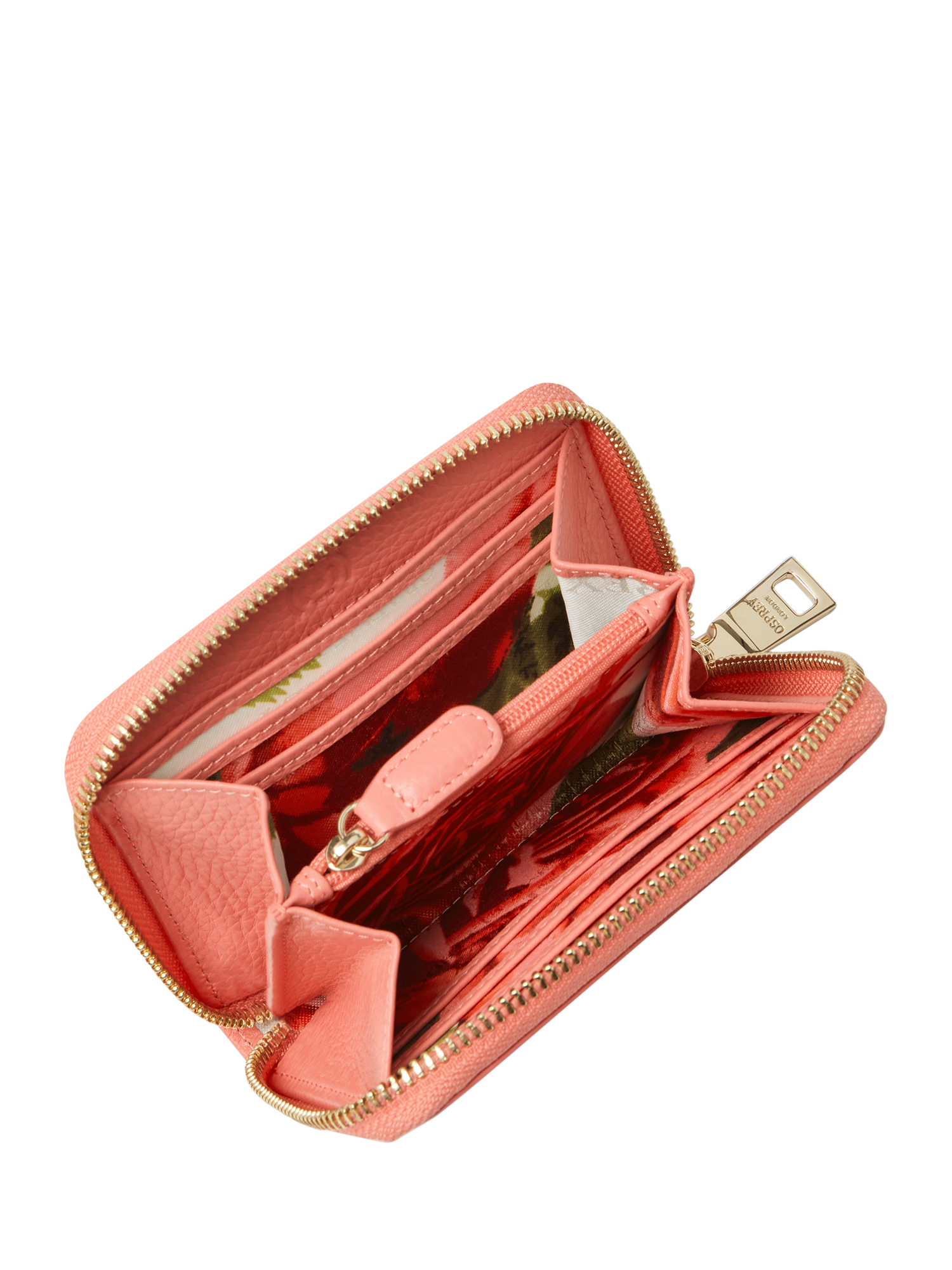 Product image 4 of 4, which shows OSPREY LONDON Petite Leather Popper Purse, Peach