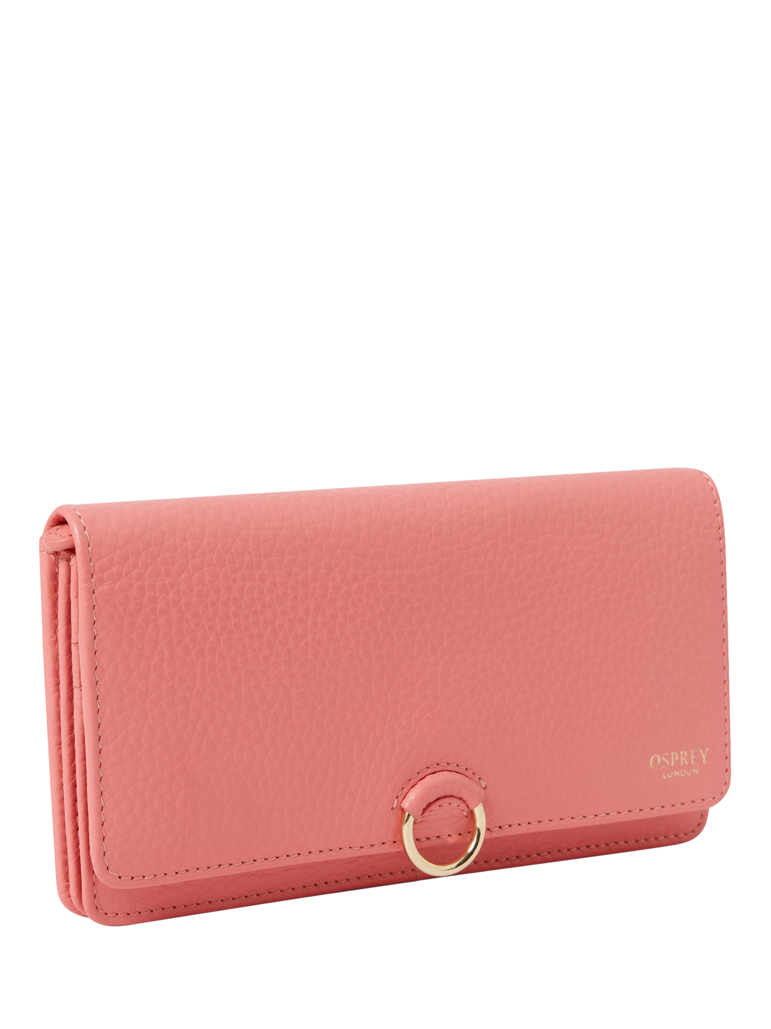 Product image 2 of 5, which shows OSPREY LONDON Harper Leather Matinee Purse, Peach