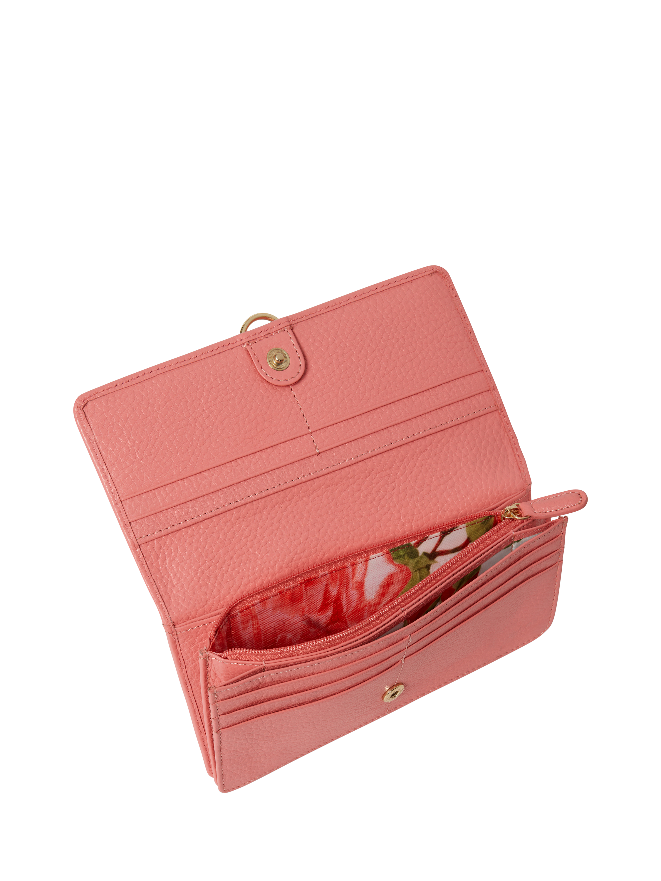 Product image 5 of 5, which shows OSPREY LONDON Harper Leather Matinee Purse, Peach