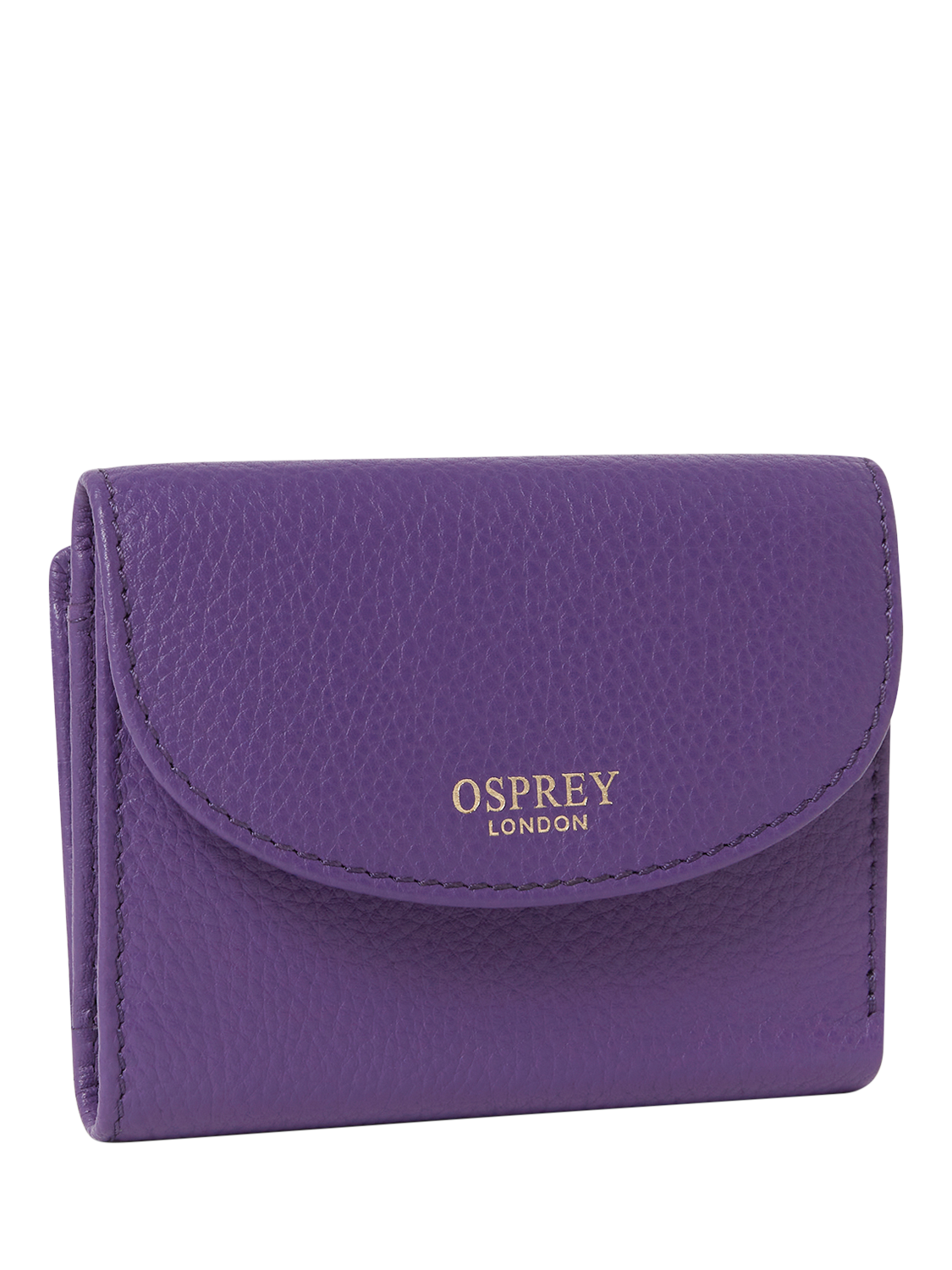 Product image 3 of 6, which shows OSPREY LONDON Tilly Leather Matinee Purse, Purple