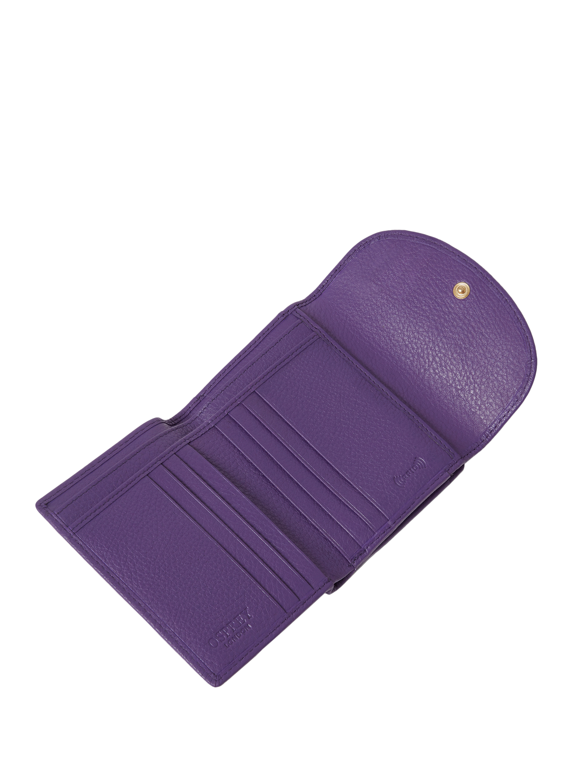 Product image 5 of 6, which shows OSPREY LONDON Tilly Leather Matinee Purse, Purple