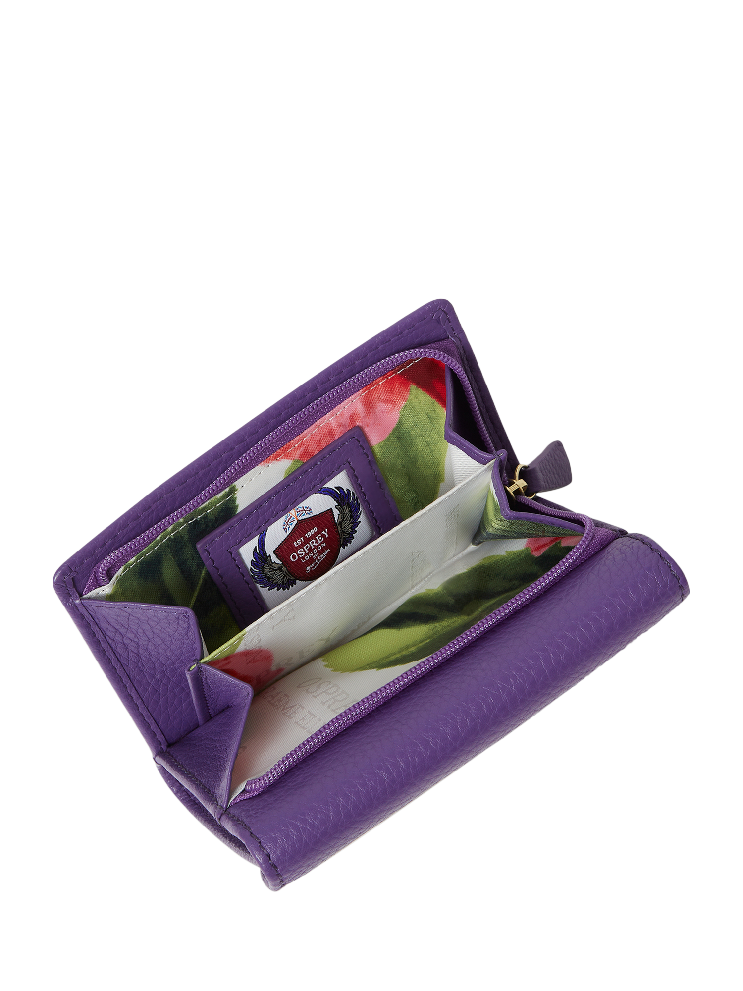 Product image 6 of 6, which shows OSPREY LONDON Tilly Leather Matinee Purse, Purple