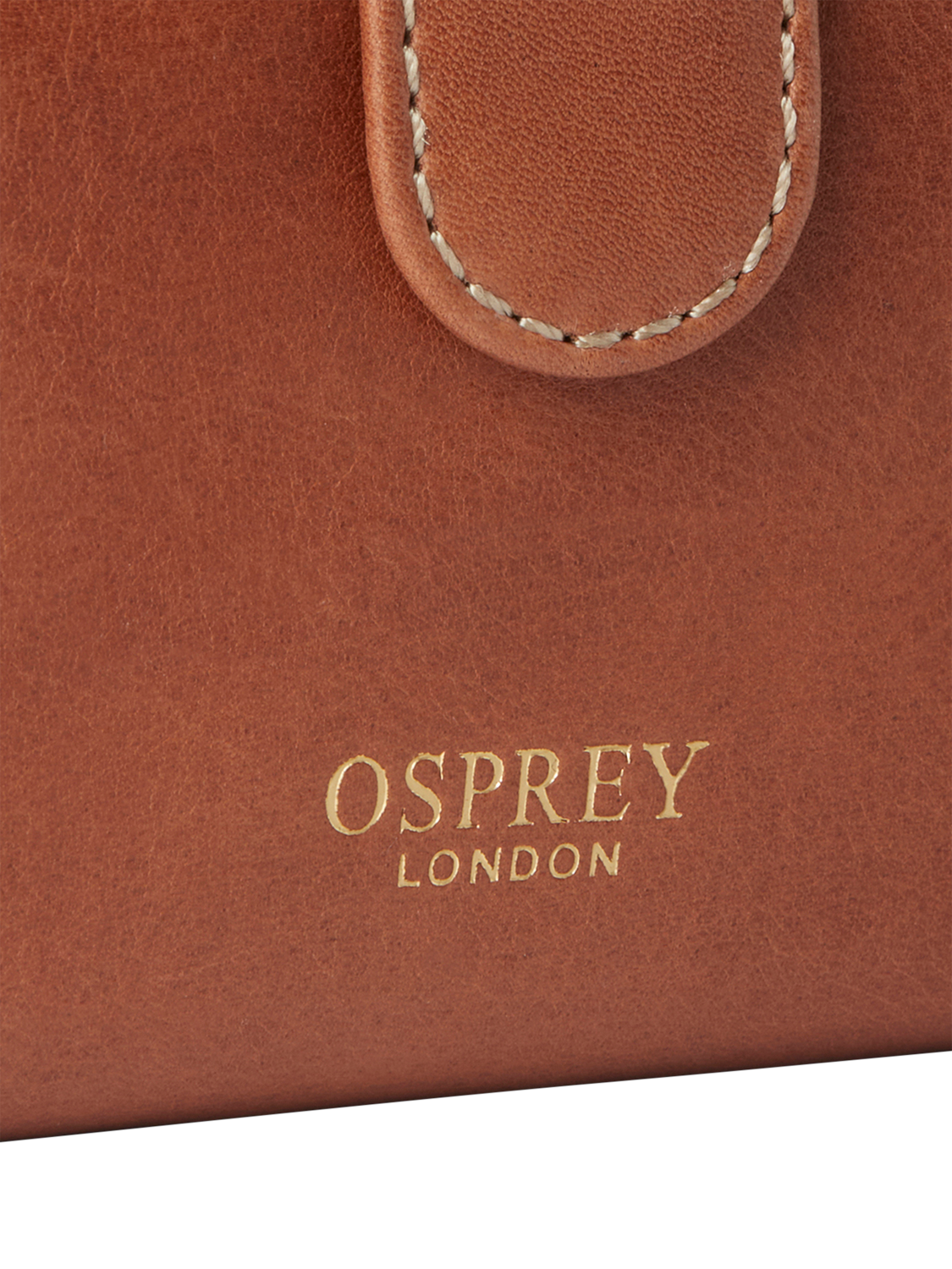 Product image 3 of 5, which shows OSPREY LONDON Vintage Savanna Leather Matinee Purse, Tan