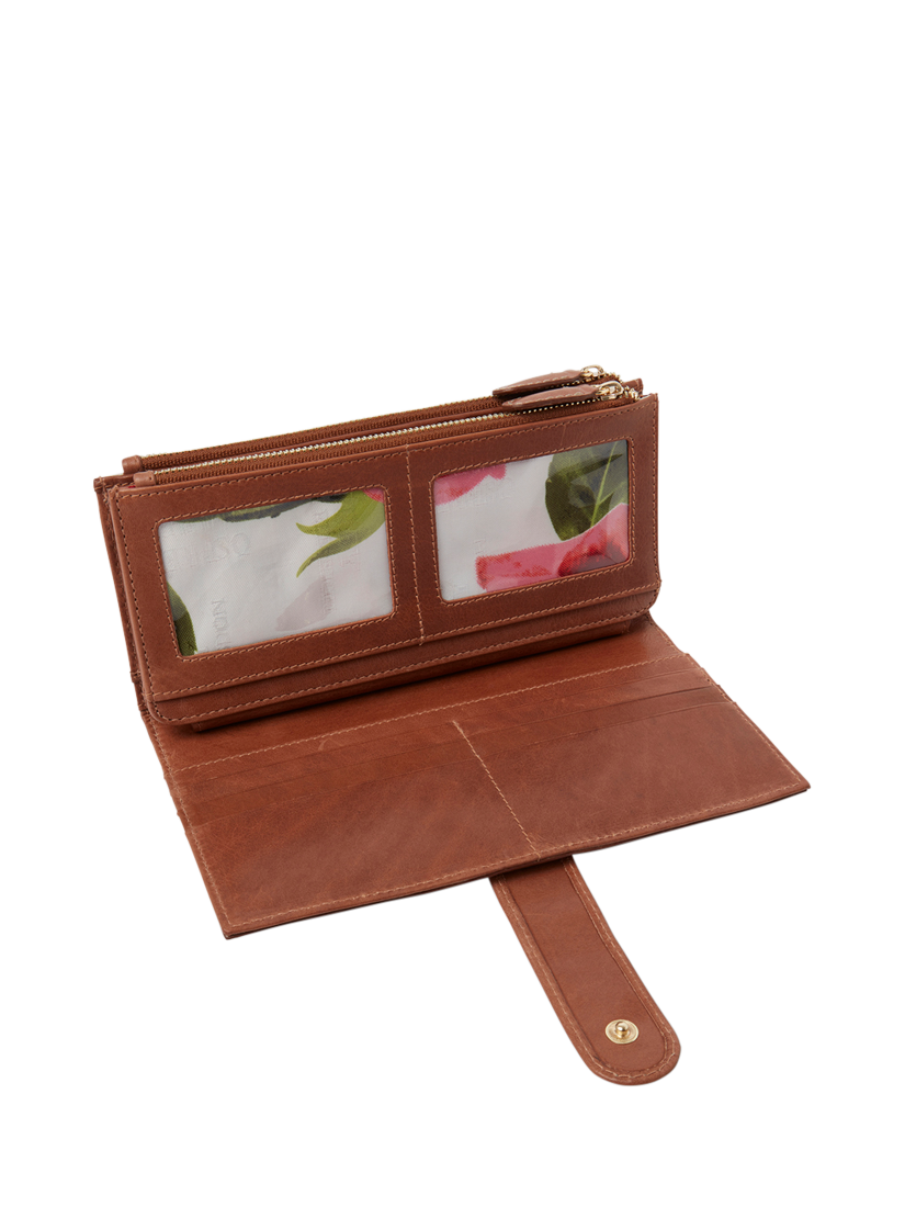 Product image 5 of 5, which shows OSPREY LONDON Vintage Savanna Leather Matinee Purse, Tan
