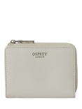 OSPREY LONDON Stella Medium Leather Zip Purse, Taupe