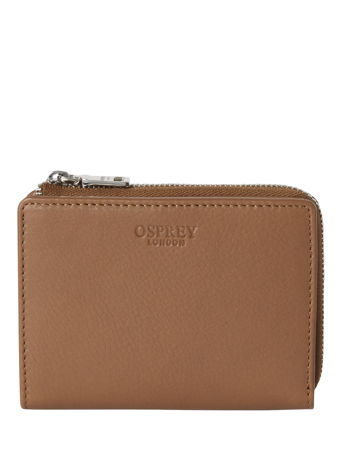 Product image 1 of 6, which shows OSPREY LONDON Mini Kelso Leather Purse, Tan