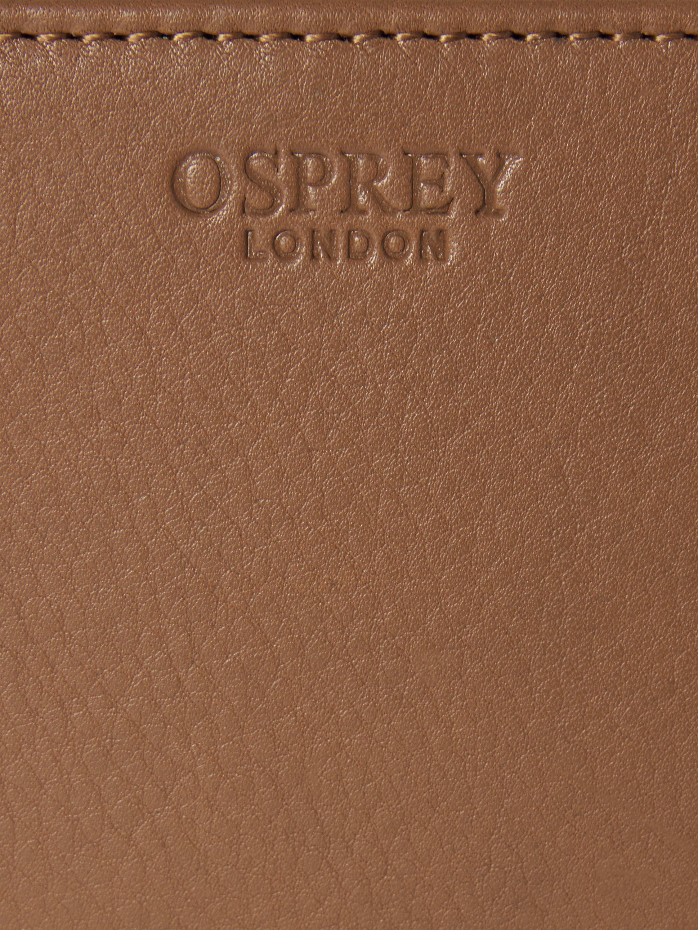 Product image 4 of 6, which shows OSPREY LONDON Mini Kelso Leather Purse, Tan