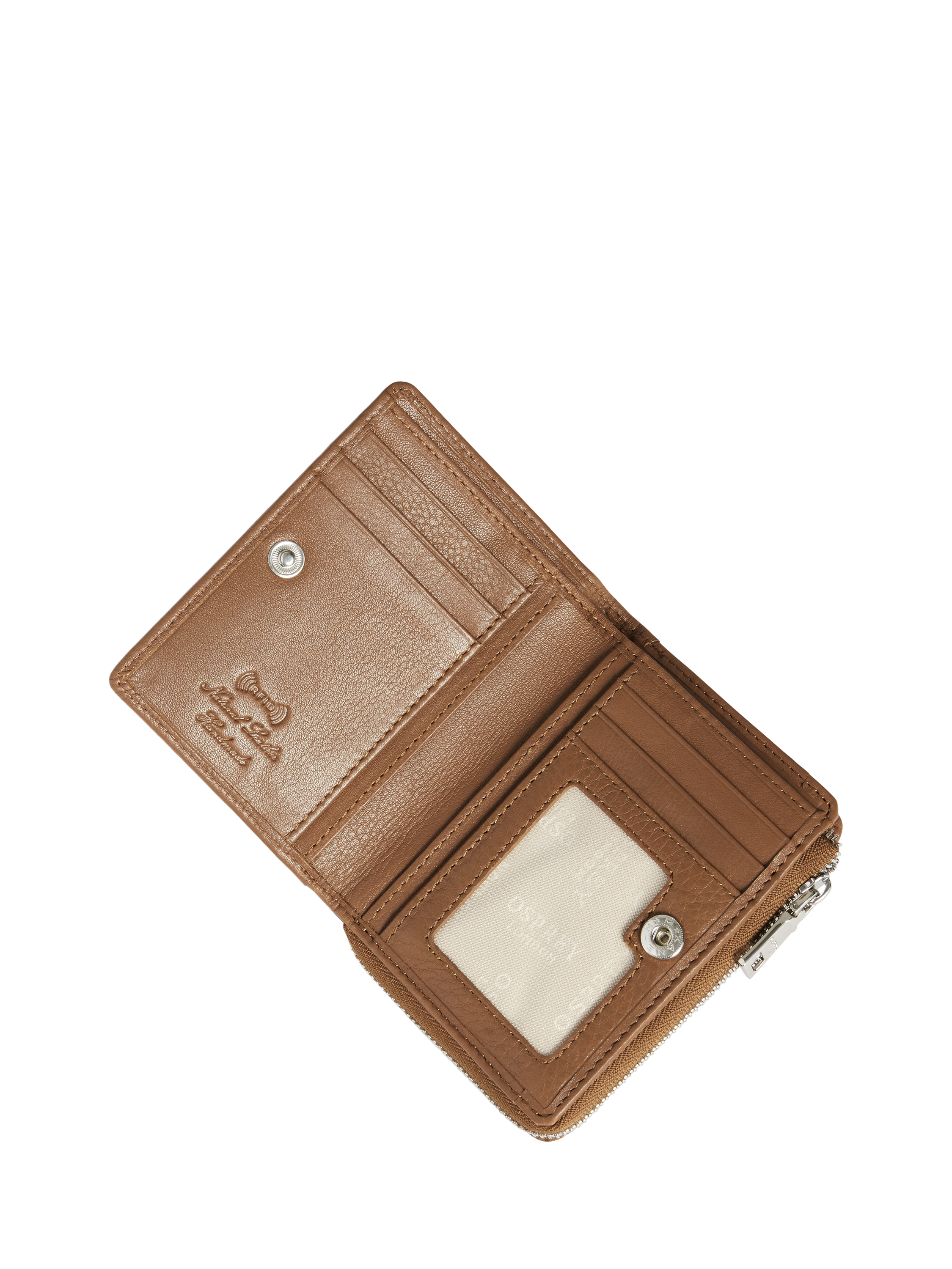 Product image 6 of 6, which shows OSPREY LONDON Mini Kelso Leather Purse, Tan