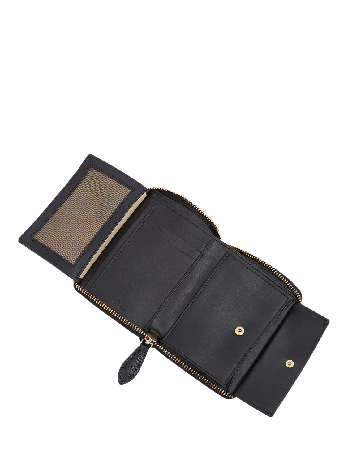 Product image 3 of 6, which shows OSPREY LONDON Wentworth Croc Leather Zip Purse, Black