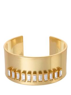 Reiss Lyra Linear Crystal Cuff, Gold