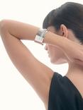 Reiss Lyra Linear Crystal Cuff, Silver