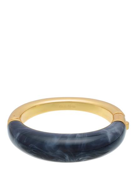 Reiss Salma Scoop Hinged Bangle, Gold/Black
