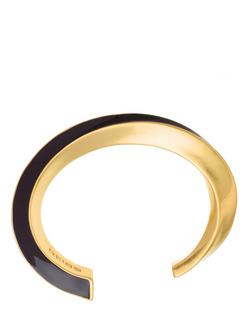 Reiss Thea Twist Enamel Cuff, Gold/Burgundy, Gold/Burgundy