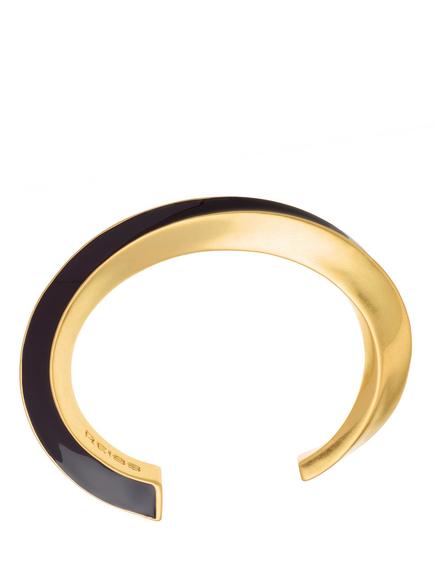 Reiss Thea Twist Enamel Cuff, Gold/Burgundy, Gold/Burgundy