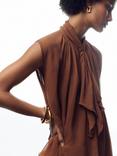 Reiss Thea Twist Enamel Cuff, Gold/Burgundy