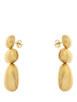 Reiss Dinah Dome Drop Earrings, Gold, Gold