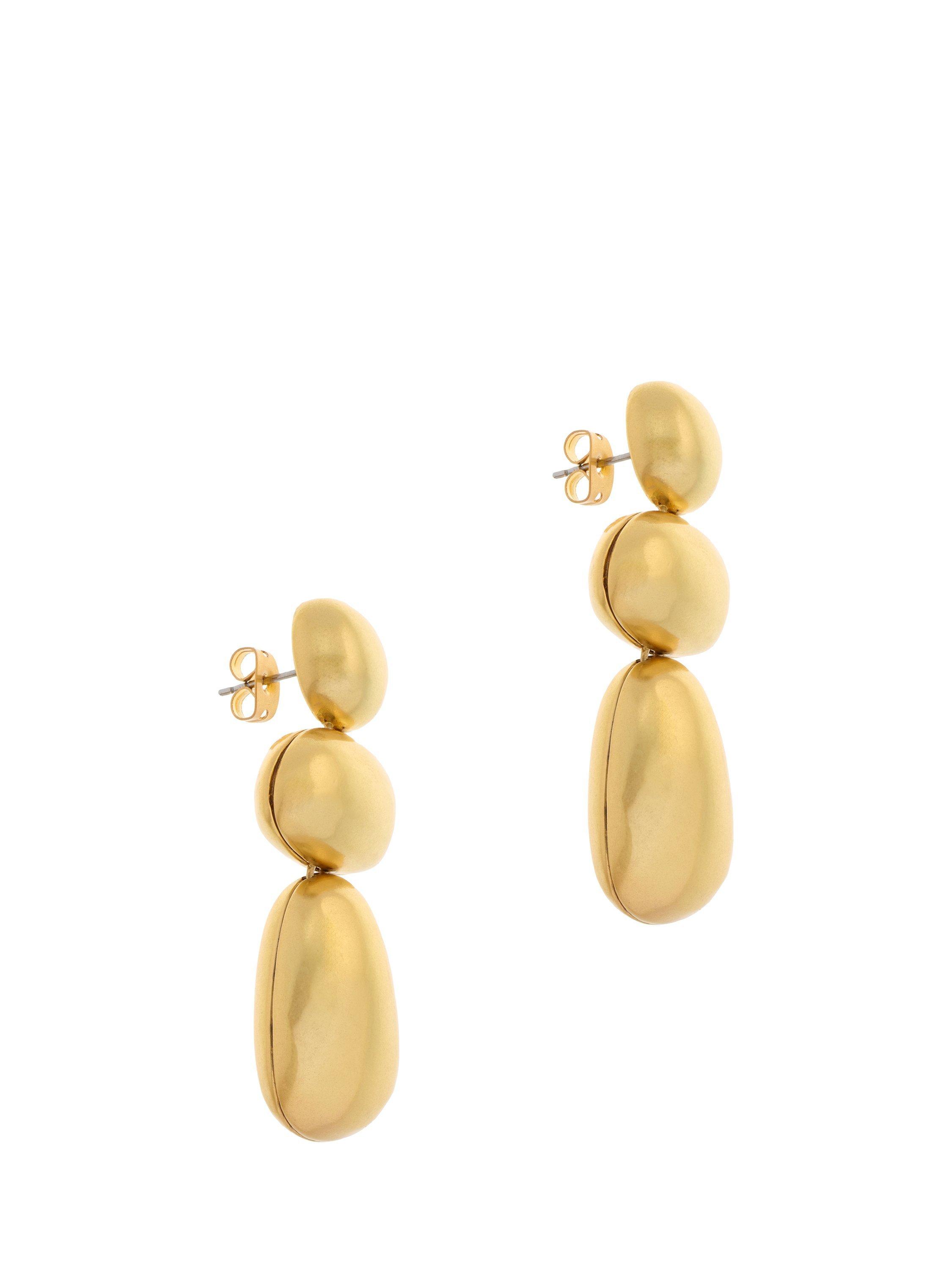 Product image 3 of 6, which shows Reiss Dinah Dome Drop Earrings, Gold