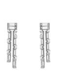 Reiss Livia Linear Crystal Drop Earrings, Silver