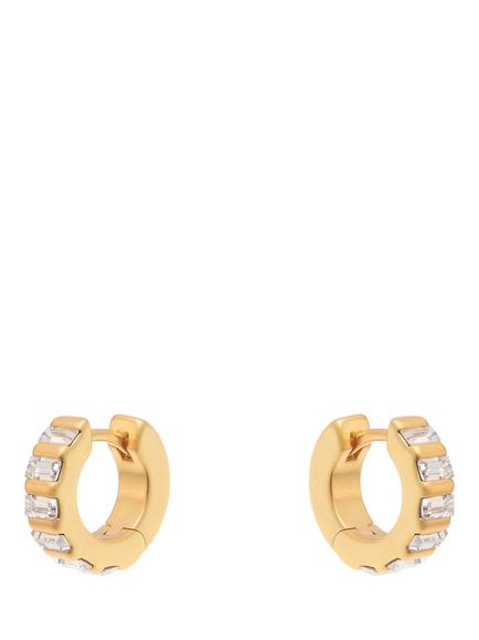 Reiss Liza Linear Crystal Huggie Hoop Earrings, Gold