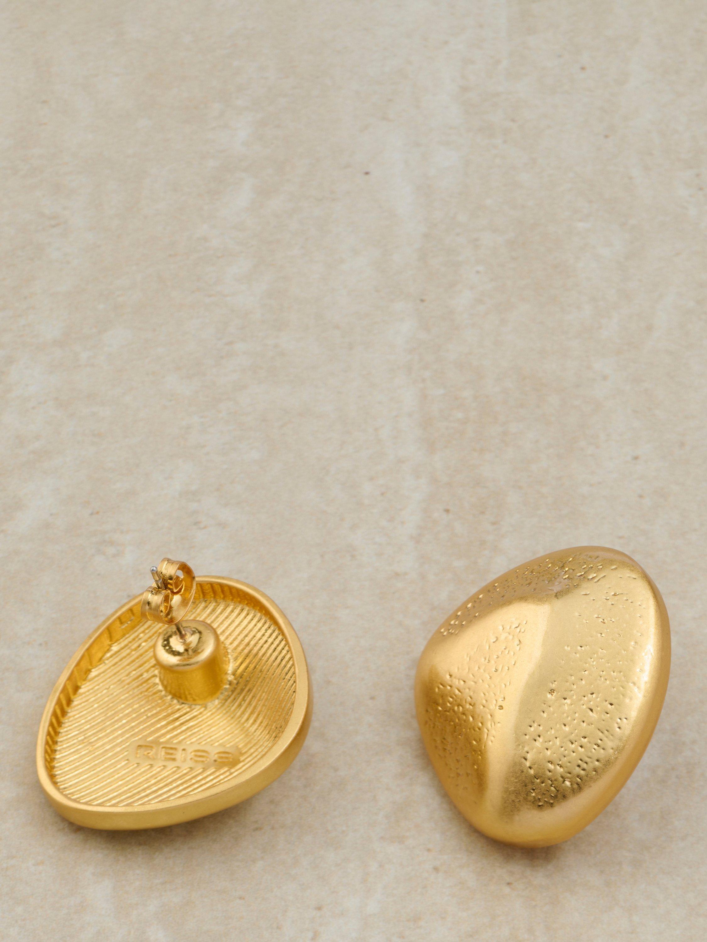 Product image 5 of 6, which shows Reiss Pernilla Textured Earrings, Gold