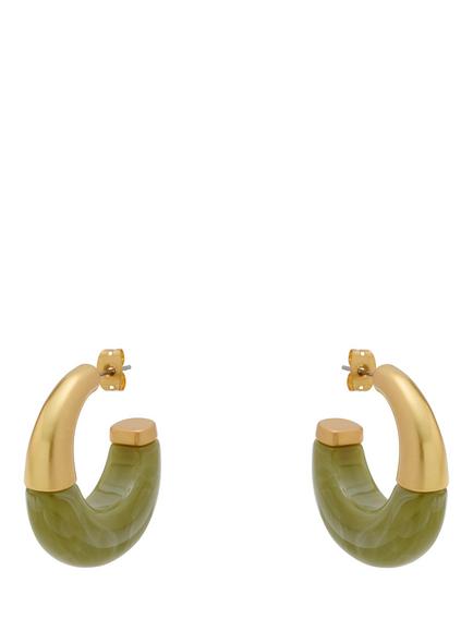 Reiss Samira Scoop Hoop Earrings, Gold/Olive