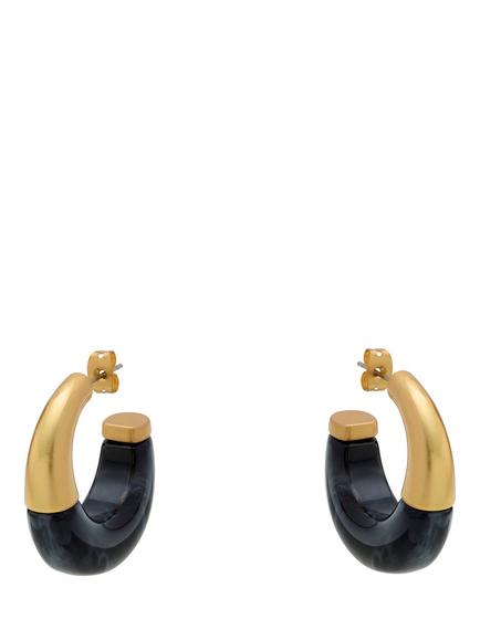Reiss Samira Scoop Hoop Earrings, Gold/Black