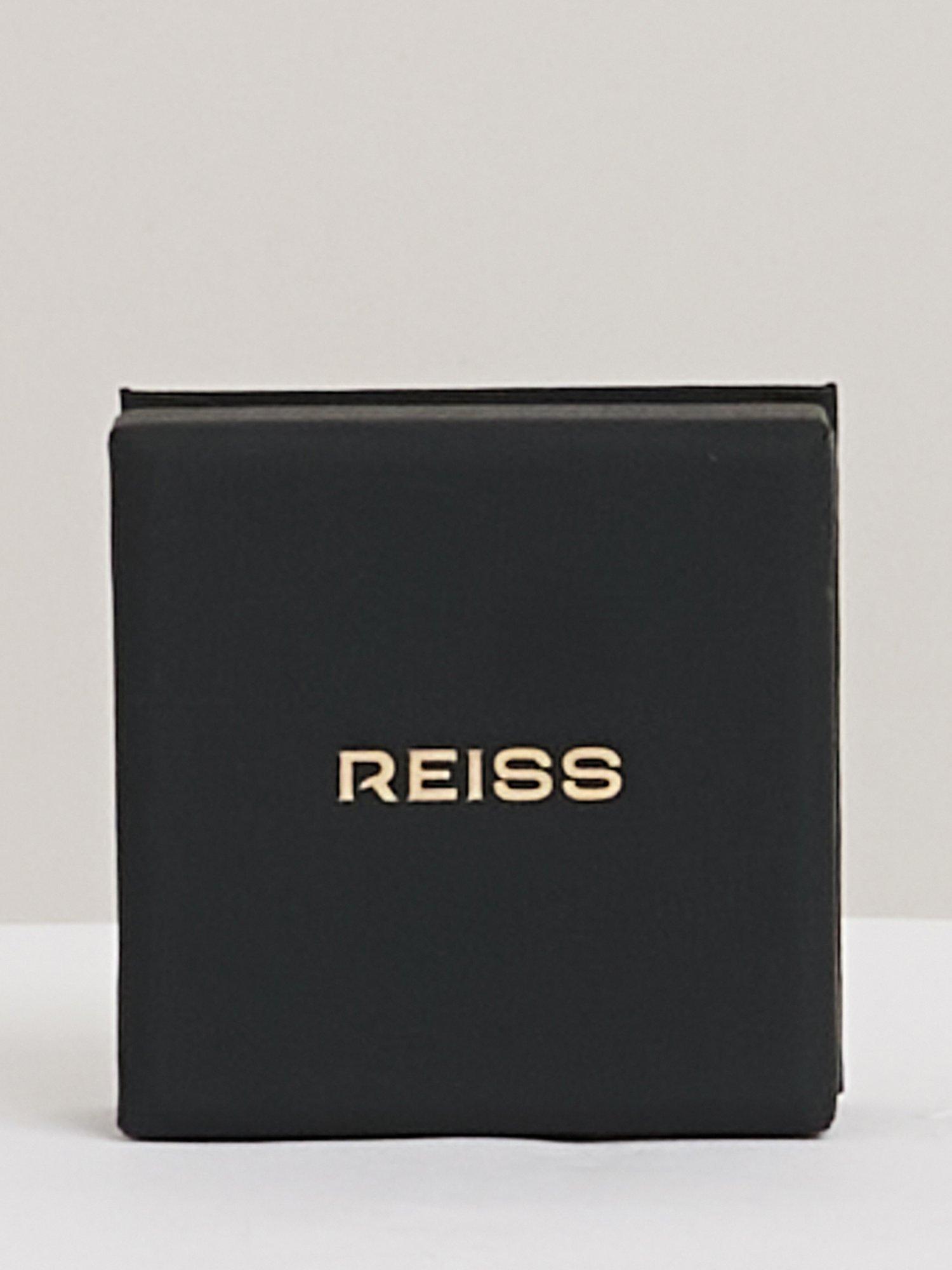 Product image 6 of 6, which shows Reiss Thalia Twist Enamel Hoop Earrings, Gold/Burgundy